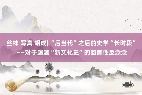 丝袜 写真 胡成| “后当代”之后的史学“长时段” ——对于超越“新文化史”的回首性反念念