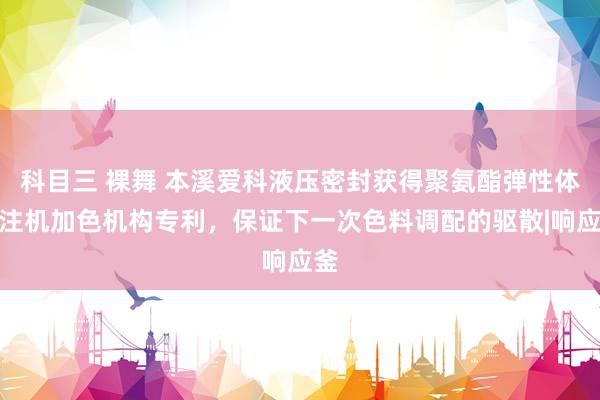 科目三 裸舞 本溪爱科液压密封获得聚氨酯弹性体浇注机加色机构专利，保证下一次色料调配的驱散|响应釜