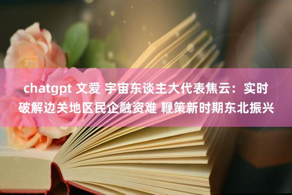 chatgpt 文爱 宇宙东谈主大代表焦云：实时破解边关地区民企融资难 鞭策新时期东北振兴