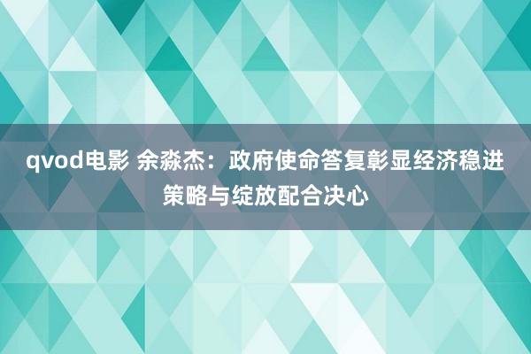 qvod电影 余淼杰：政府使命答复彰显经济稳进策略与绽放配合决心