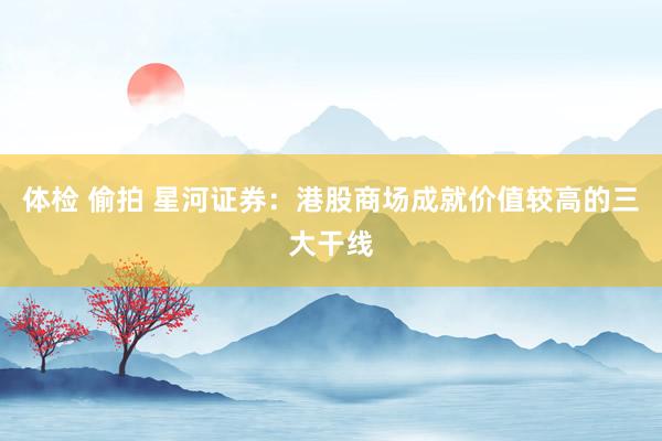 体检 偷拍 星河证券：港股商场成就价值较高的三大干线